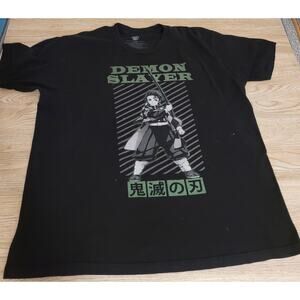 Demon Slayer Anime Black Short Sleeve T-Shirt Mens Size XL Pre-owned Staind